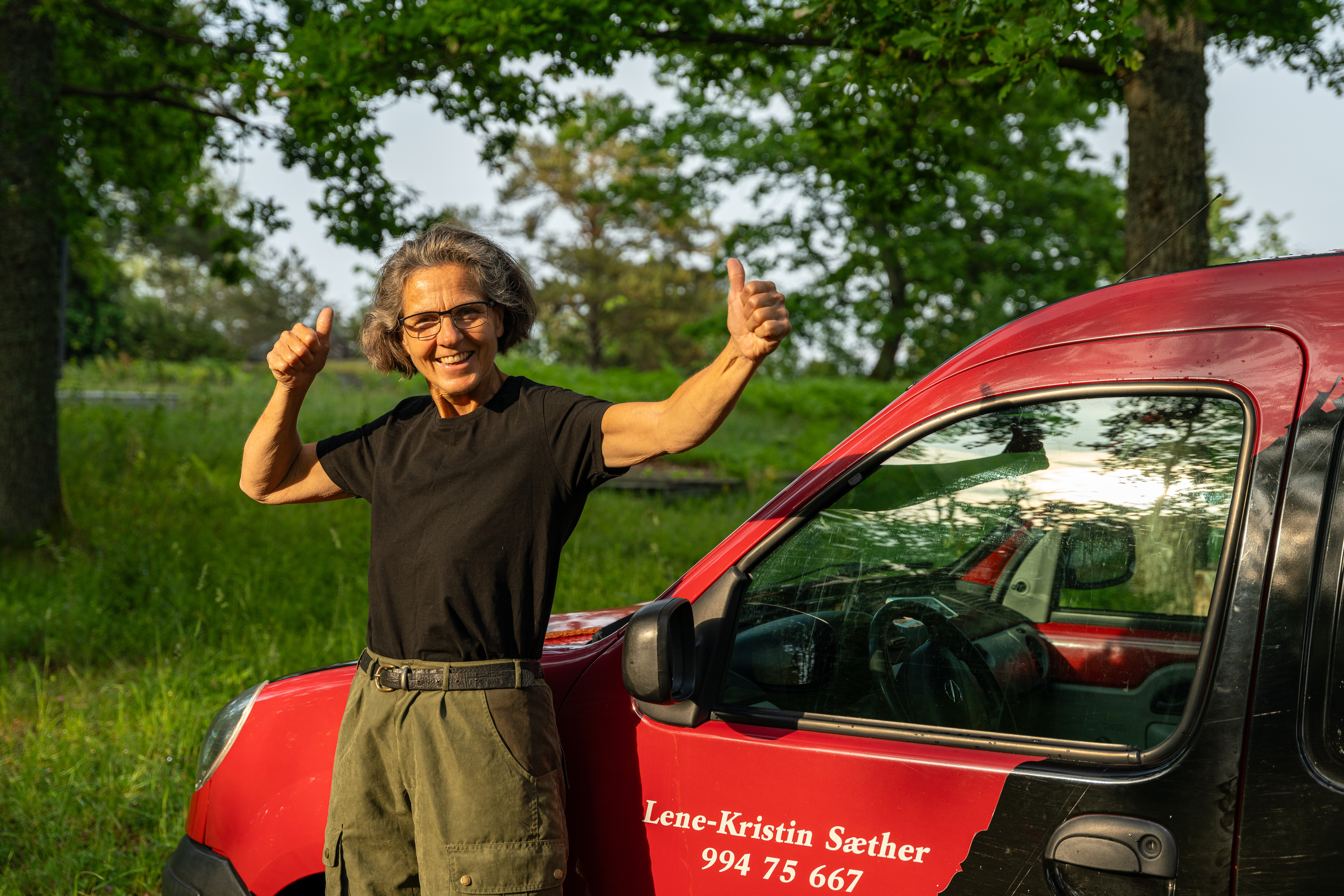 Lene Kristin med hund